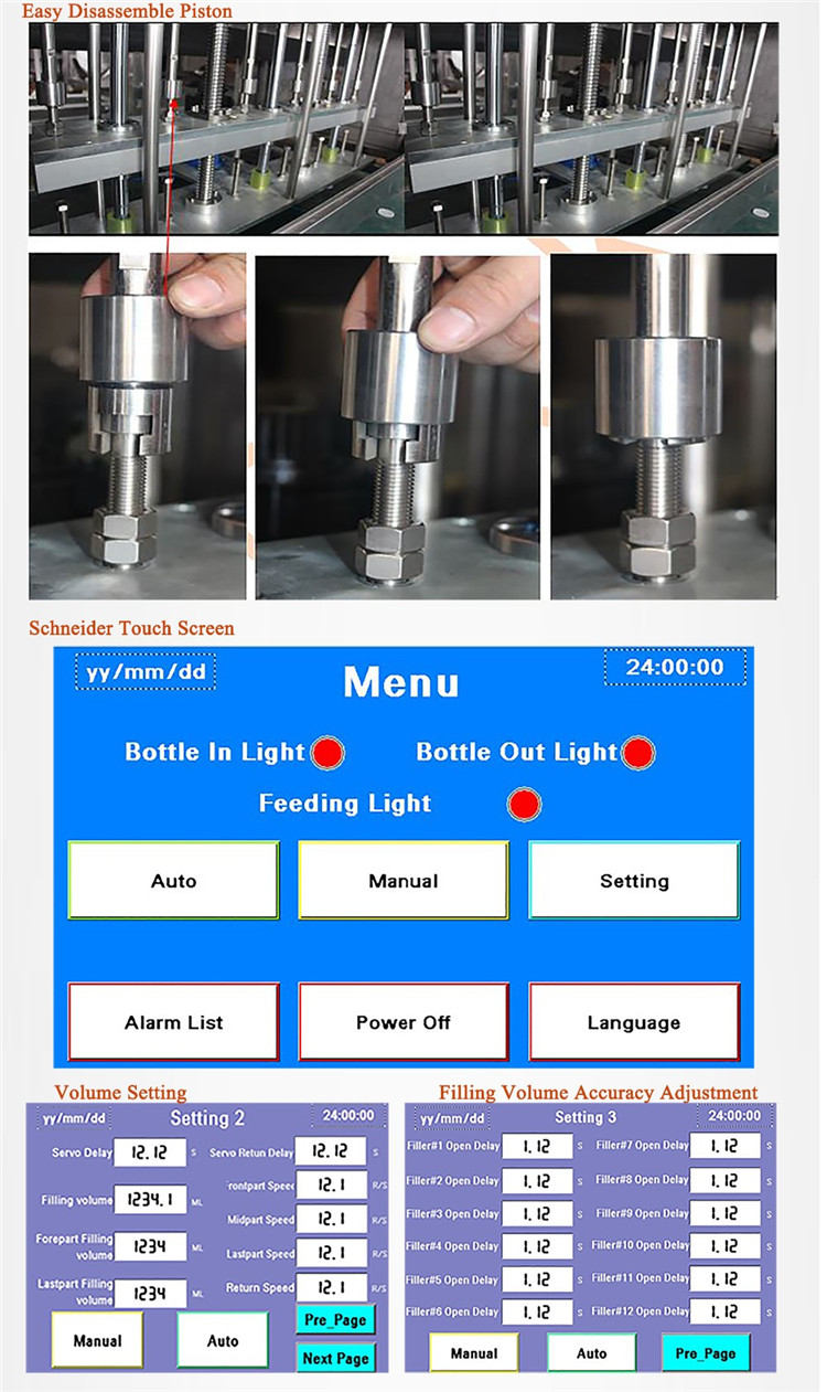 Avtomatski stroj za polnjenje steklenic s servo motorjem 6