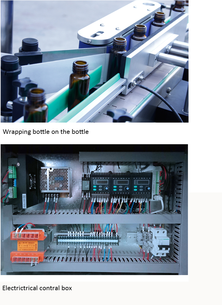 Avtomatska oznaka za zavijanje okrogle steklenice