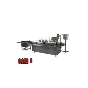 Majhna steklenica za kapljice za oči, stroj za polnjenje nohtov in aparat za zapiranje